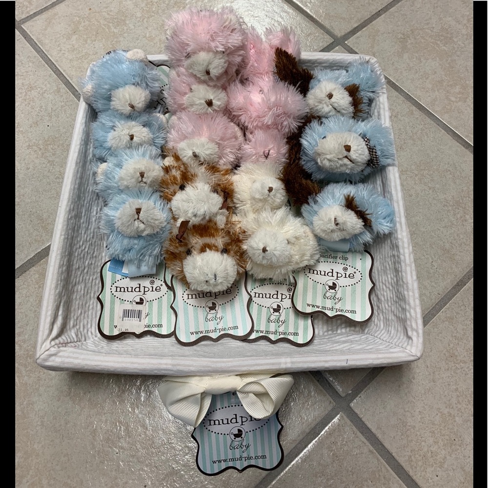 Mud Pie Bunny Teddy Bear Giraffe or Puppy Plush Pacifier Clip…. Choose One NWT